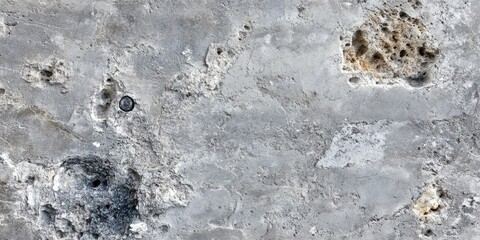 Fototapeta premium Gray textured surface with holes and pits