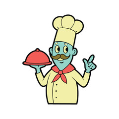 chef with a plate of food