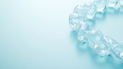 Abstract translucent chain design on a pastel background.