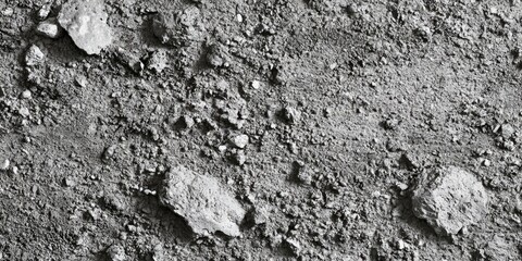 Gray, textured surface with rocks and debris