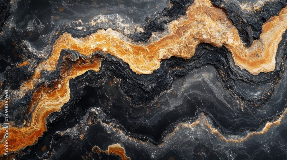Poster abstract golden and black particle flow dynamic 3d texture