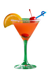 Orange Cocktail, Isolated Transparent Background, Tropical Design Element