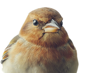 Chaffinch. Portrait of a bird on a white background. 