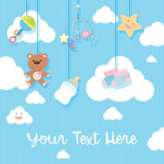 Background desing with baby item free vector