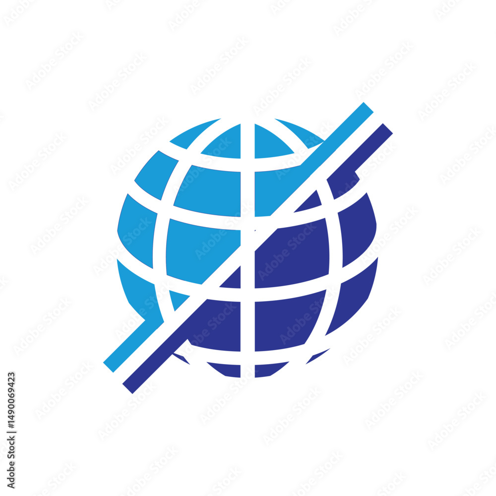Poster this is a logo design that depicts a globe with a line crossing it symbolizing no globe