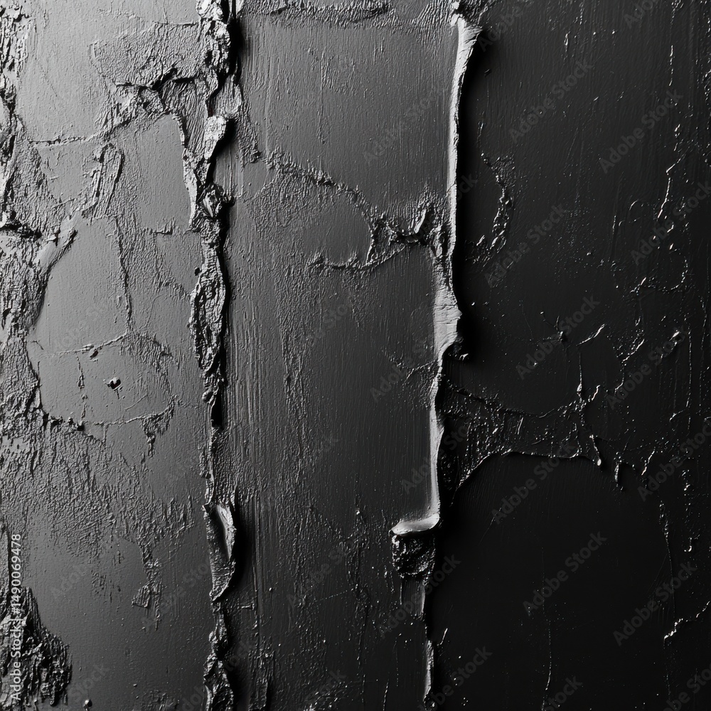 Poster abstract grayscale texture with vertical split and uneven surfaces
