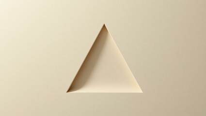 Fototapeta premium Stylish minimalist design featuring a beige cut-out triangle on a flat background, perfect for modern projects.