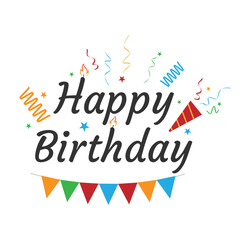 Calligraphy lettering happy birthday greeting card and banner vector design