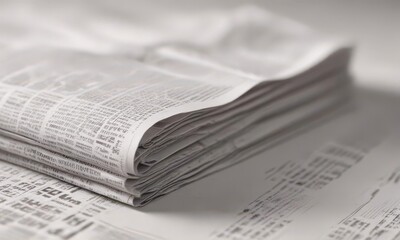 Close-up textured white paper, shallow depth of field, blurred newspaper background,  soft focus,  rustic,  macro photography
