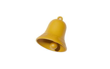 3d render of a golden bell with intricate design isolated on transparent background