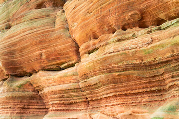 Red rock formations reserve Altschlossfelsen in the Saarland region of Germany the stones have a...