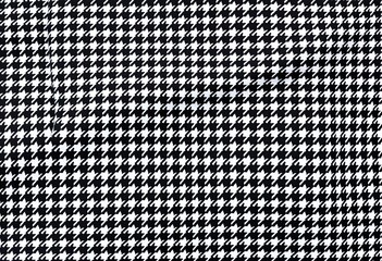 Classic black & white houndstooth wool twill squares, dogtooth, material