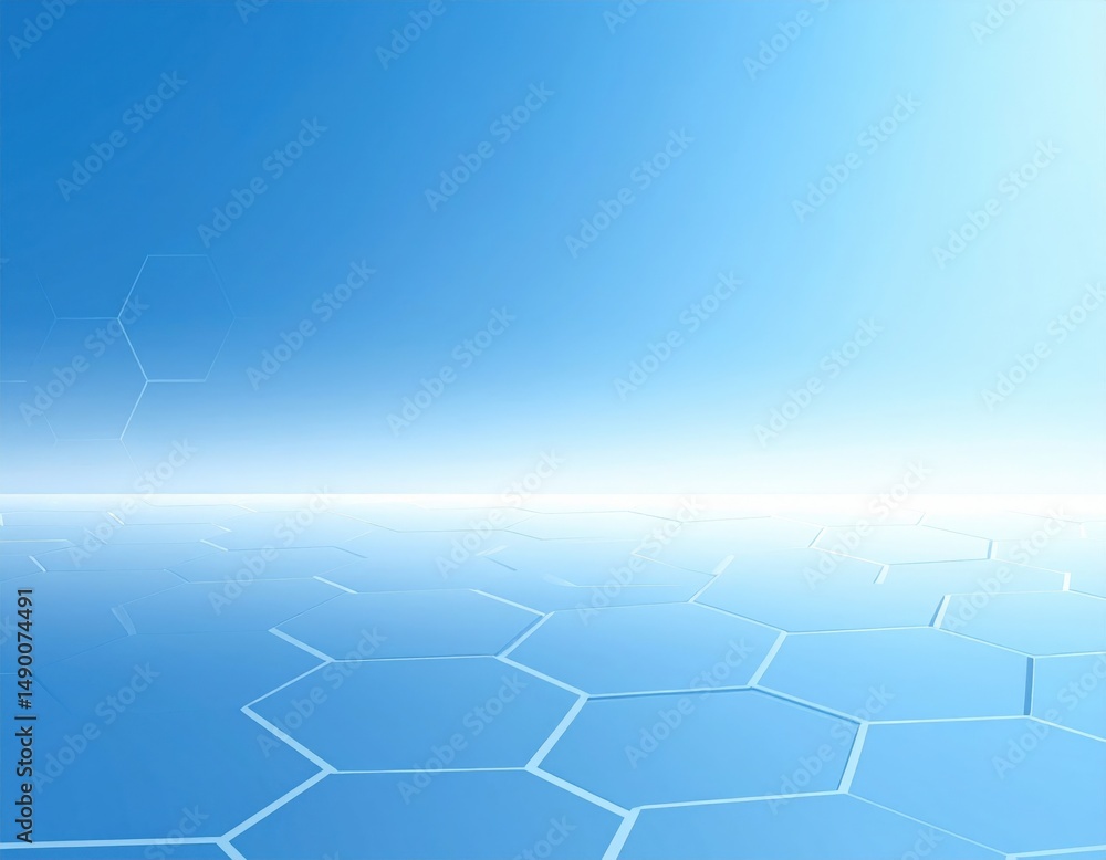 Poster abstract hexagon pattern background in light blue