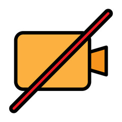 Camera Off Vector Filled Icon Design
