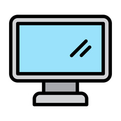 Monitor Screen Vector Filled Icon Design
