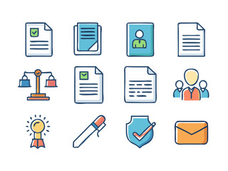 legal and contracts icons