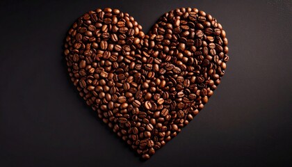 heart shape coffee beans