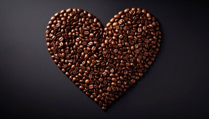 heart shape coffee beans