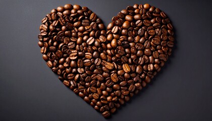 heart shape coffee beans