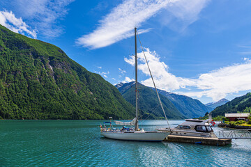 Blick &uuml;ber den Fj&aelig;rlandsfjord in Norwegen