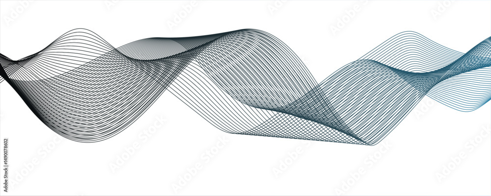 Poster abstract wave line for banner wallpaper background with design.frequency sound wave, twisted curve l