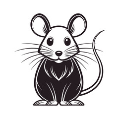 mouse rat rodent silhouette black animal vector illustration