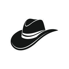 cowboy hat western classic silhouette black style fashion vector illustration isolated on white background