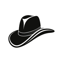 cowboy hat western classic silhouette black style fashion vector illustration isolated on white background