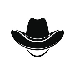 cowboy hat western classic silhouette black style fashion vector illustration isolated on white background