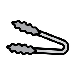 Tongs Vector Filled Icon Design