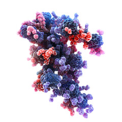 3D Rendering of a Complex Protein Structure Molecular Biology and Scientific Research