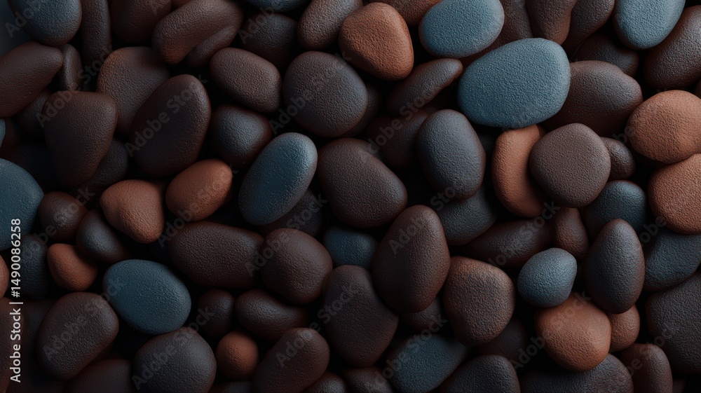 Poster smooth pebble texture composition in neutral light creating an earthy and serene atmosphere