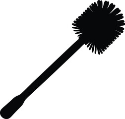 Toilet brush silhouette vector illustration.