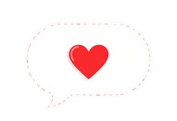 Red Heart Icon, Isolated Transparent Background, Minimalist Design Element