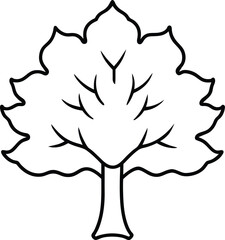 vector tree silhouette with leaves