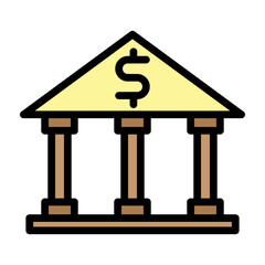 Bank Building Vector Filled Icon Design
