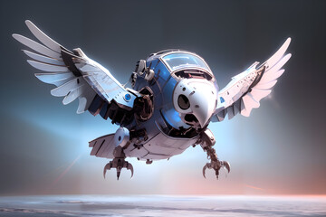 mechanical sci-fi robot eagle