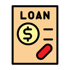 Loan Agreement Vector Filled Icon Design