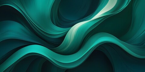 Flowing Emerald Green Abstract Silk Waves – Elegant 3D Fabric-Inspired Background