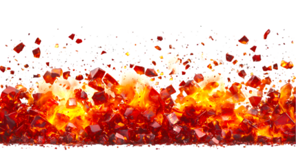 Exploding Crystals of Molten Amber Fiery Abstract Background