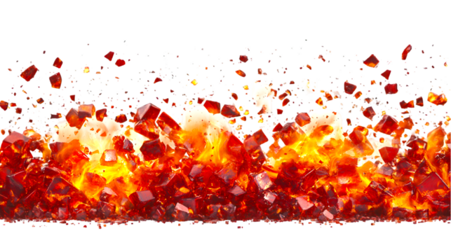 Exploding Crystals of Molten Amber Fiery Abstract Background - Powered by Adobe