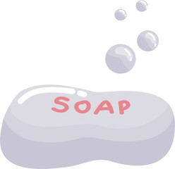 Purple soap with bubbles illustration