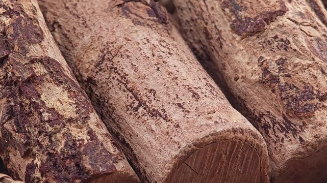 Dry Thanaka wood on basket