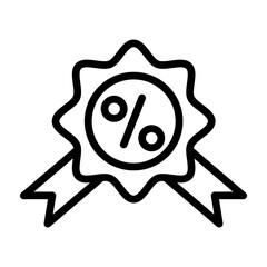 Discount Badge  Vector Line Icon Design