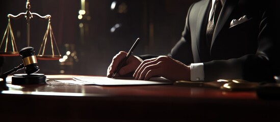 Naklejka premium Formal Signing of Legal Document