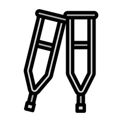 Crutches Vector Filled Icon Design
