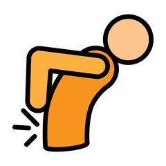 Backache Vector Filled Icon Design