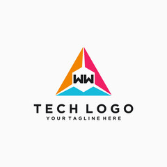 WW Initials Tech Logo Vector Art  Icons  and Graphics