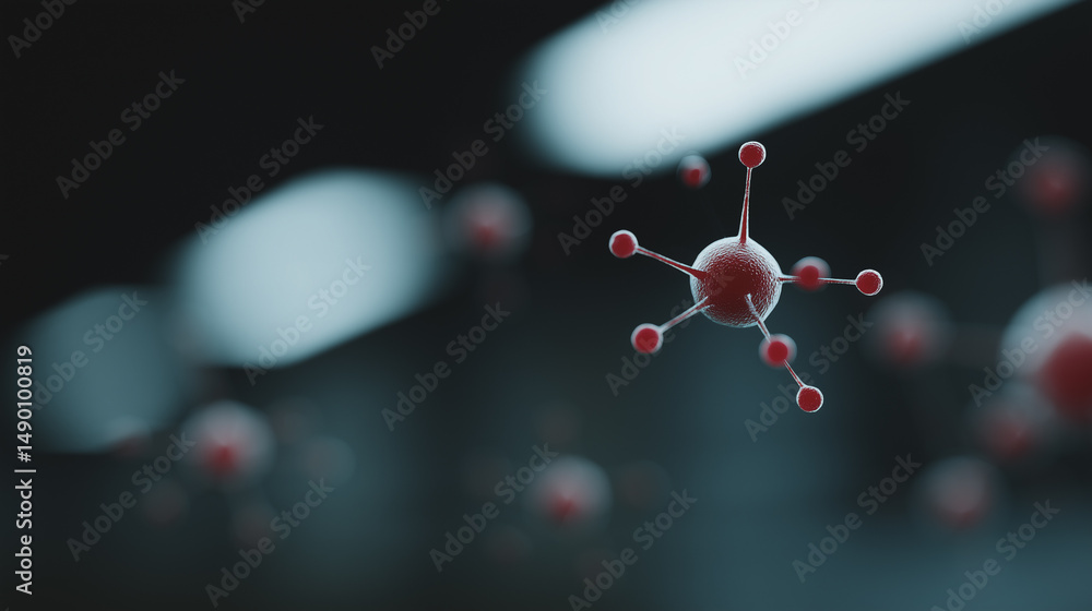 Aufkleber atom-like structure: a visually arresting, photorealistic capture of microscopic molecular structure