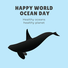 Blue World Ocean Day Greetings Post